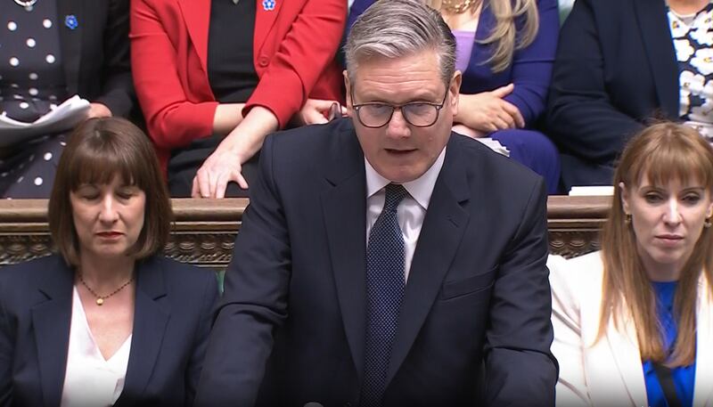 Labour Party leader Sir Keir Starmer speaks during Prime Minister’s Questions in the House of Commons, London