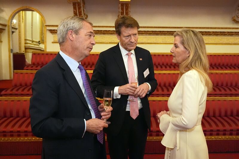 Nigel Farage and Richard Tice speaking to the Duchess of Edinburgh