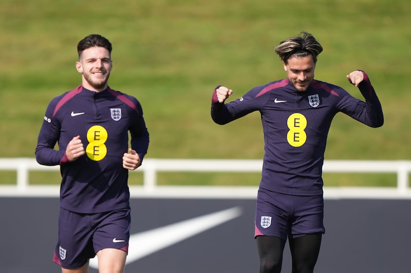 England’s Declan Rice, left, and Jack Grealish both switched their allegiance from the Republic of Ireland