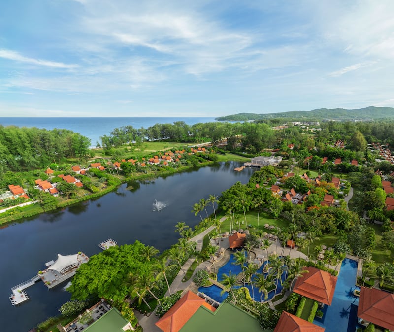 A view of Banyan Tree Phuket, set in a lagoon near Bang Tao beach.