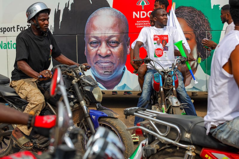 Candidate for the National Democratic Congress John Mahama is hoping to become president for a second time (AP)