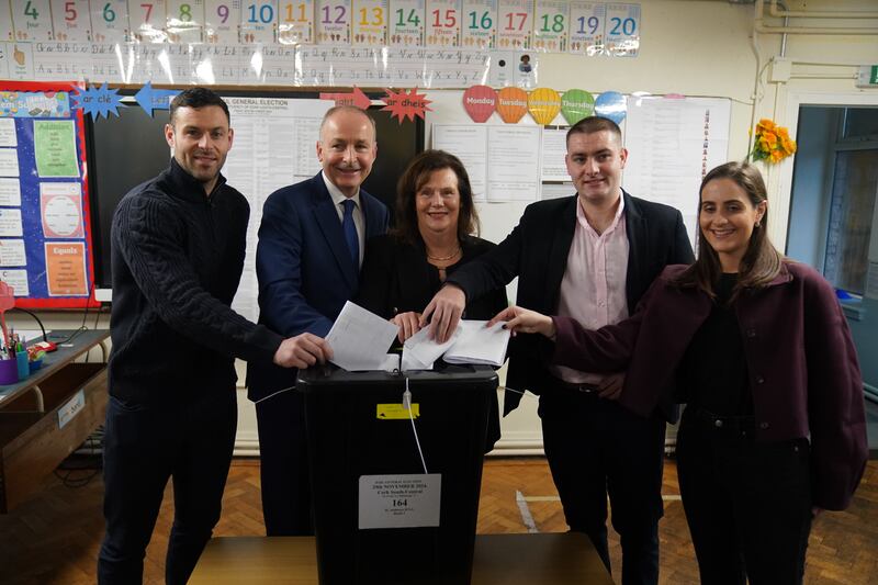 Fianna Fail Leader Micheal Martin with his family in Cork