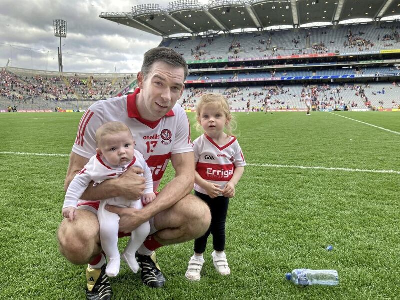 Benny Heron with his kids at Croke Park 