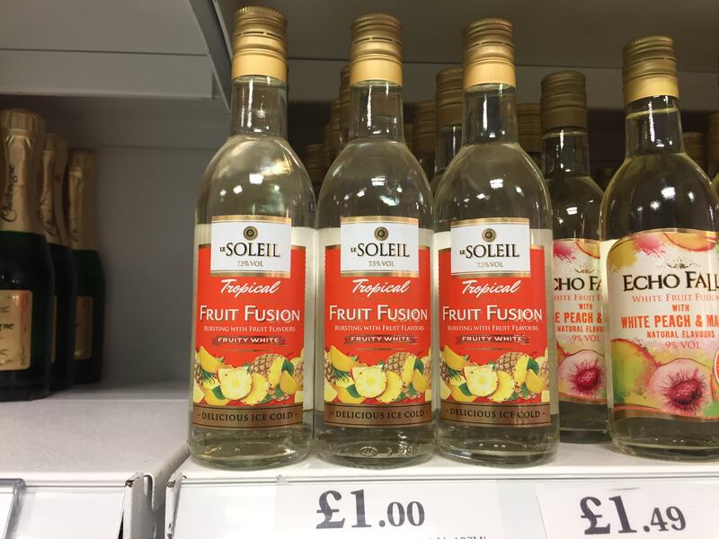 A £1 bottle of mini wine (PA)