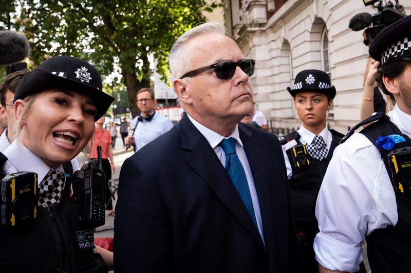 Former BBC broadcaster Huw Edwards arriving at Westminster Magistrates’ Court