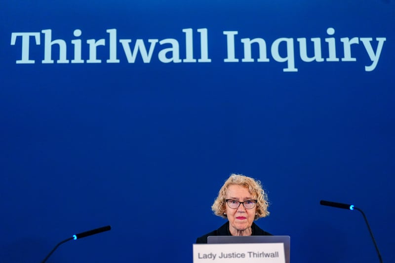 Chairwoman of the inquiry Lady Justice Thirlwall at Liverpool Town Hall