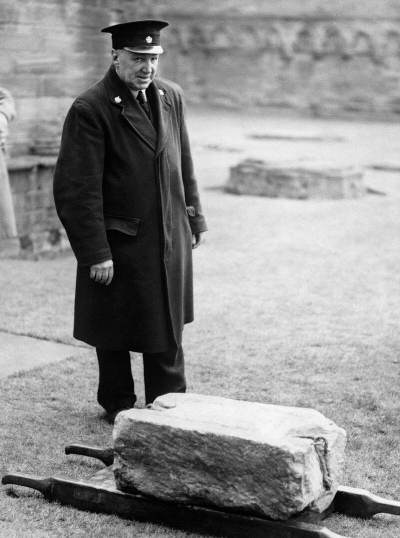 The stone was famously taken from Westminster Abbey on Christmas Day in 1950 and was found at Arbroath Abbey the following year