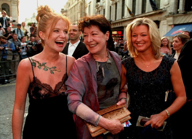 EastEnders co-stars Patsy Palmer, left to right, Roberta Taylor and Gillian Taylforth at a 1998 Bafta TV awards ceremony