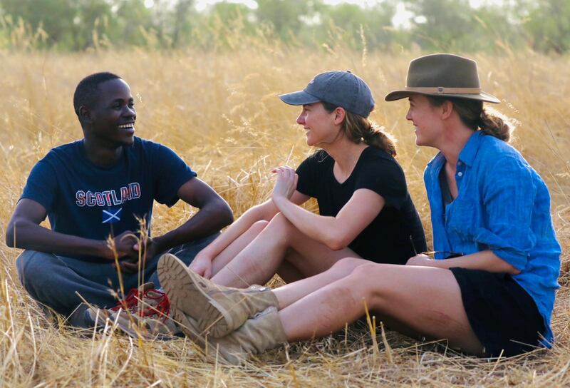 Shailene (centre) with the BBC team in Zakouma National Park (BBC Studios/PA)