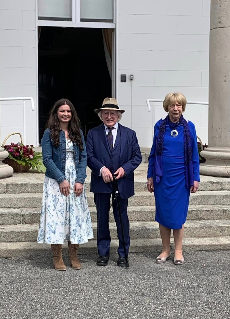 Muireann with President Michael D Higgins and his wife Sabina