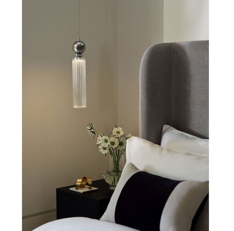 M&S X Kelly Hoppen Glass Pendant Light,£59, Marks & Spencer