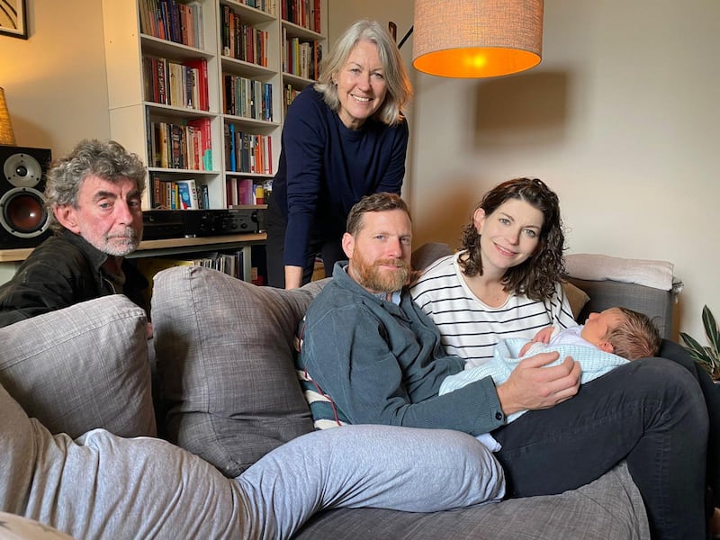 Mr Doherty with wife Anne, son-in-law Tim Hughes and daughter Rachel Doherty