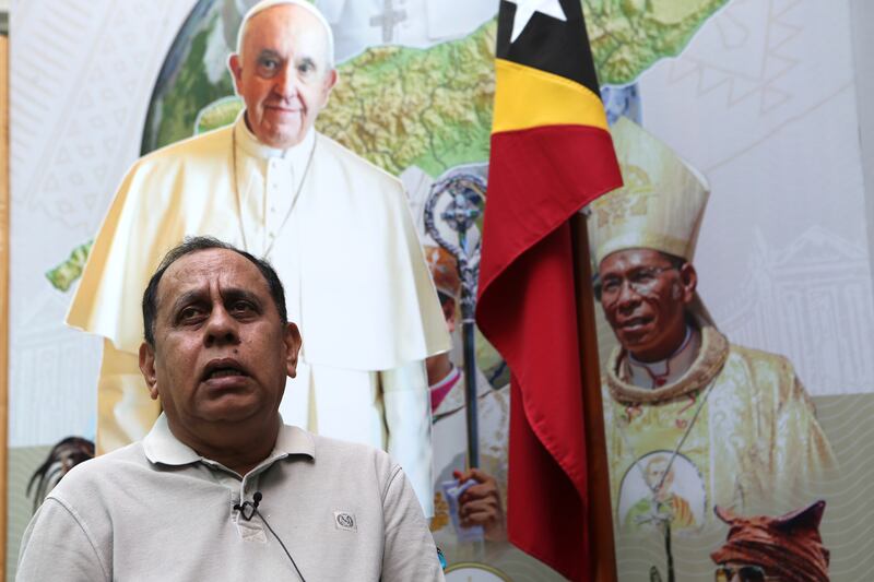 East Timor’s Minister of State Administration, Tomas Cabral, who heads the national organising committee for the pope’s visit (Firdia Lisnawati/AP)