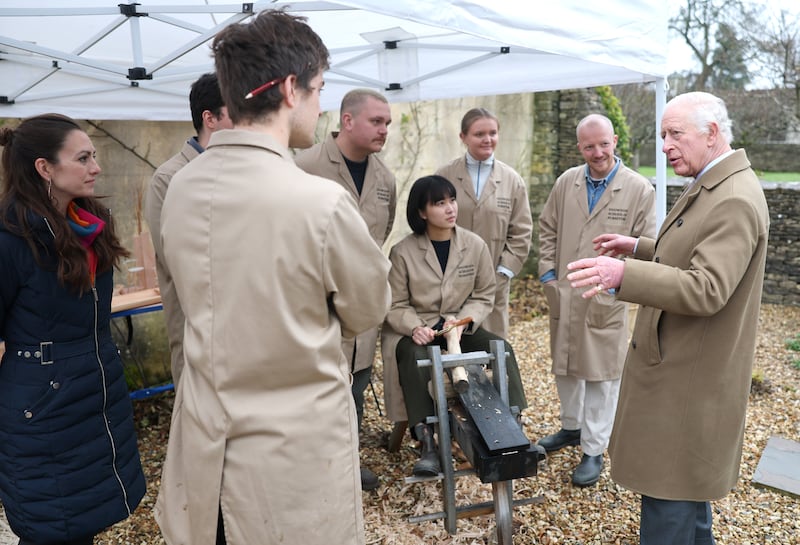 Charles at the King’s Foundation’s annual Crafts at Christmas event at Highgrove Gardens in Doughton, Tetbury