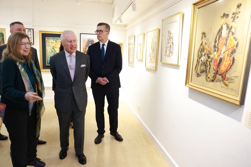 Charles viewed a newly opened art exhibition