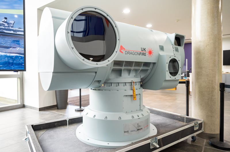 The DragonFire laser weapon system was developed by several Ministry of Defence ‘industry partners’ and led by the Defence Science and Technology Laboratory