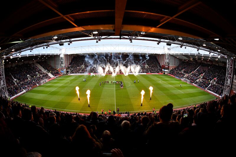 The main stand at Tynecastle