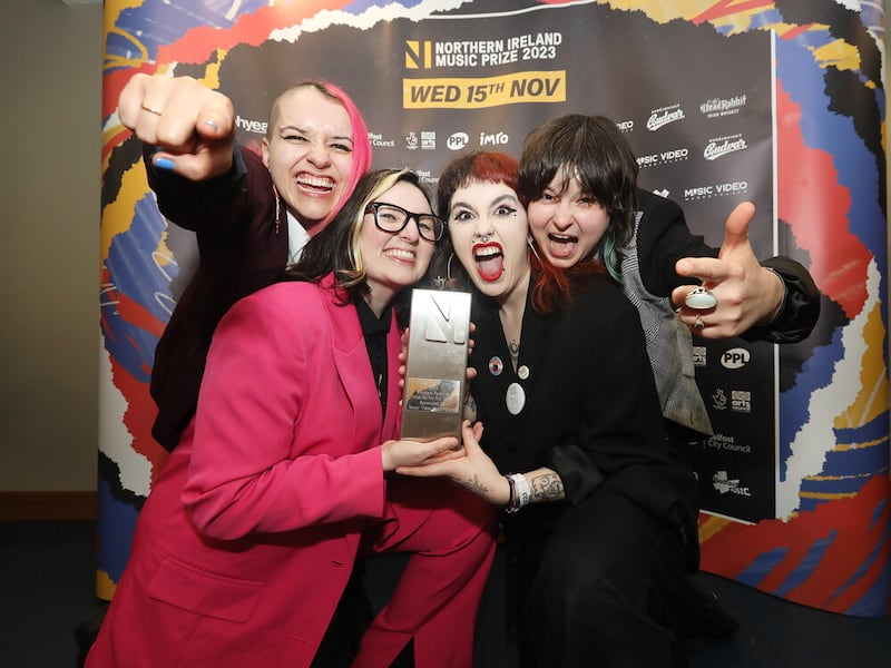 Problem Patterns celebrate their win for Video of The Year. PICTURE: JIM CORR (no, not that one)
