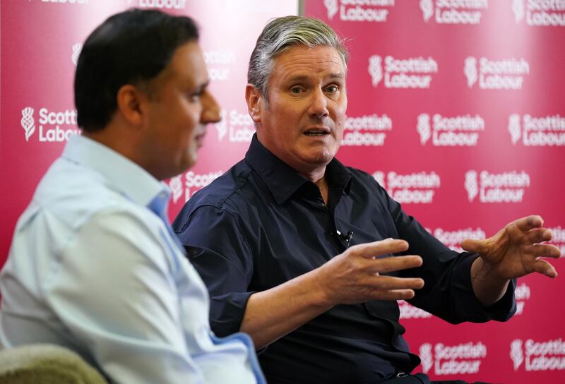 Labour leader Sir Keir Starmer and Scottish Labour leader Anas Sarwar in Glasgow last year