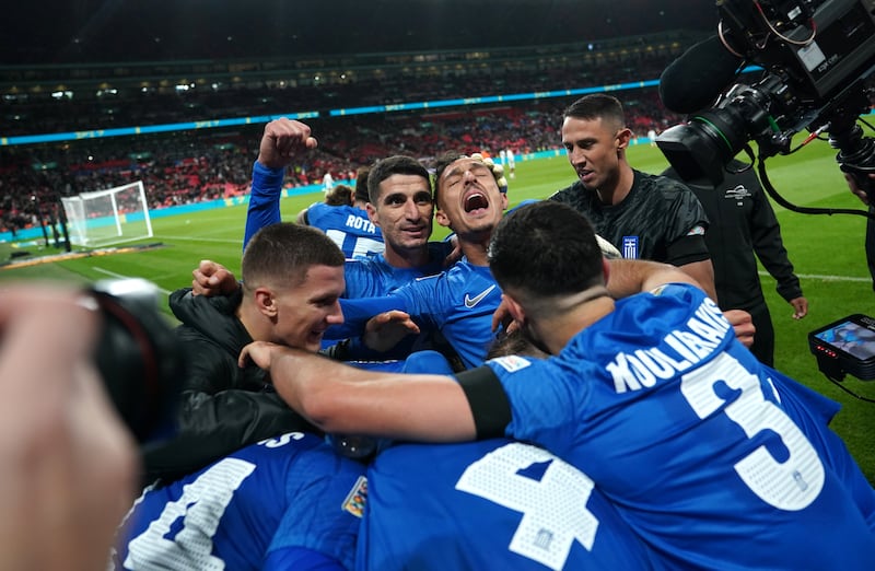 Greece pulled off a huge upset at Wembley