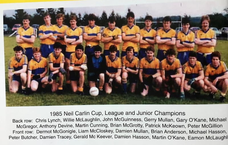 Limavady Wolfhounds 1985 treble winners. John is back row, third from left