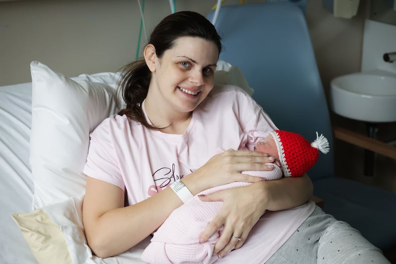 Press Eye - Belfast - Northern Ireland - 25th December 2024 

Christmas babies in Belfast 

Baby Eleanor (6lb 2oz) born at 6.36am with mum Sarah Coyle  at the Ulster Hospital, Dundonald on Christmas morning. 

Photo by Kelvin Boyes / Press Eye