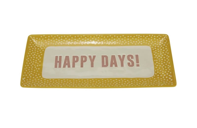 Yellow Slogan Serving Tray, Matalan