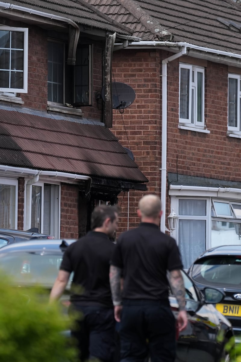 The moment the house was set on fire was caught on CCTV released by West Midlands Police