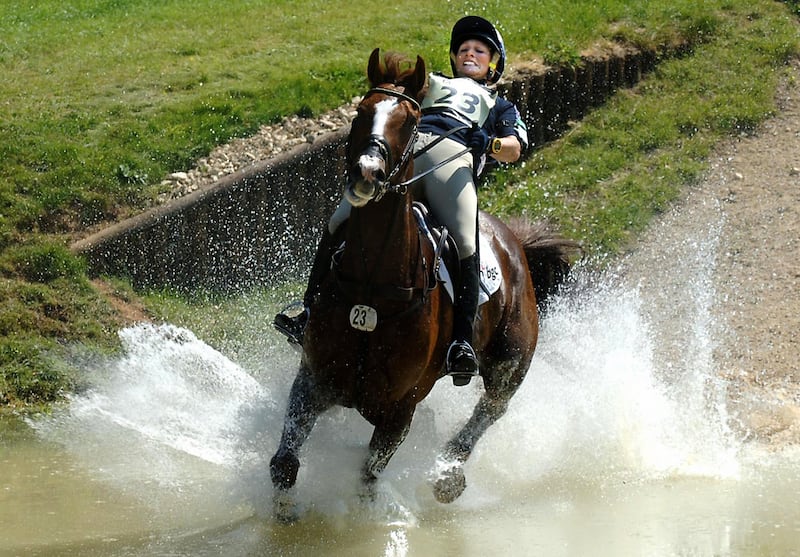 Zara on Ardfield Magic Star at the Bramham International Horse Trials in 2006, two years after she was knocked unconscious after falling from the same horse