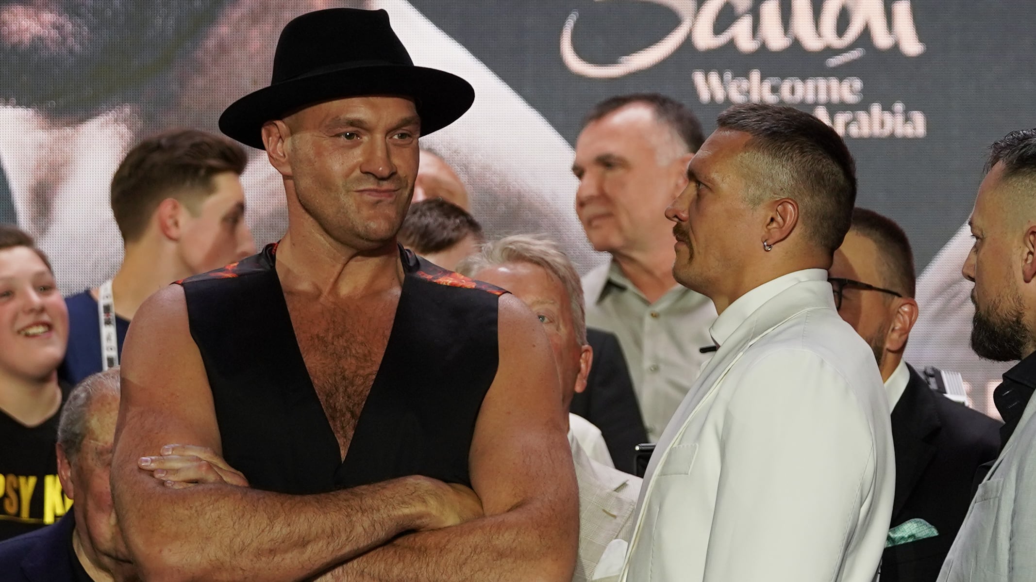 Mind games? Tyson Fury refused to look Oleksandr Usyk in the eye at the pre-fight press conference