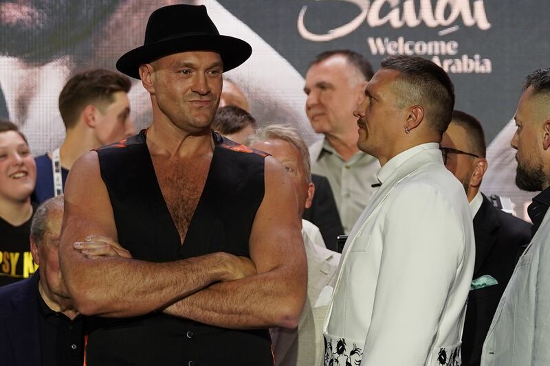 Mind games? Tyson Fury refused to look Oleksandr Usyk in the eye at the pre-fight press conference