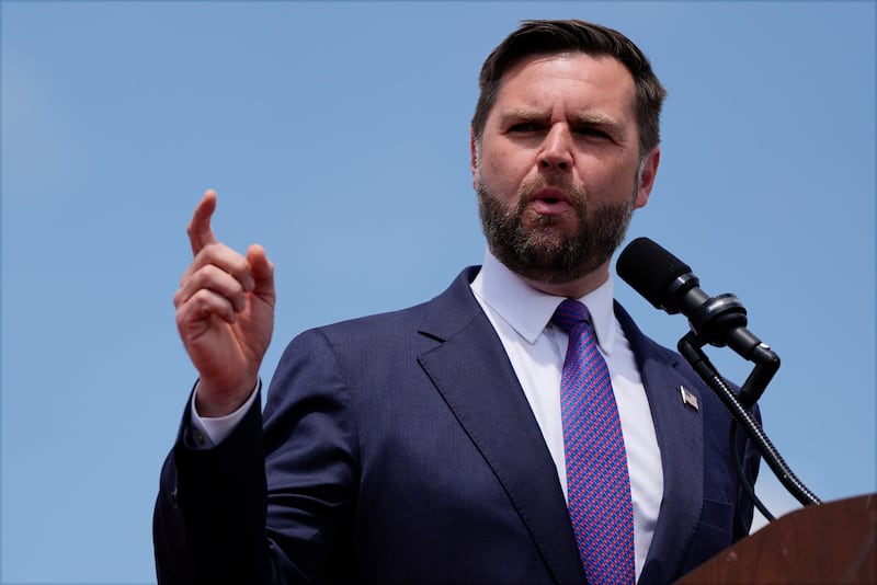 JD Vance speaks during the campaign rally (Julia Nikhinson/AP)