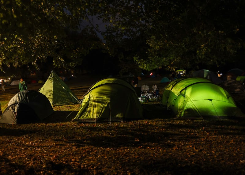 The big sleep out at Stormont  to raise awareness of homelessness.
PICTURE COLM LENAGHAN