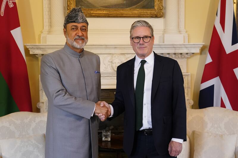 Prime Minister Sir Keir Starmer (right) and the Sultan Haitham bin Tariq Al Said, of Oman, met at Number 10 in August