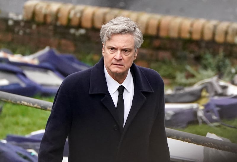 Colin Firth on set