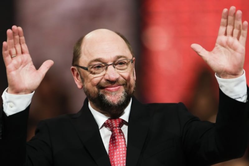 Schulz after becoming party chairman at the SDP convention (Markus Schreiber/AP)