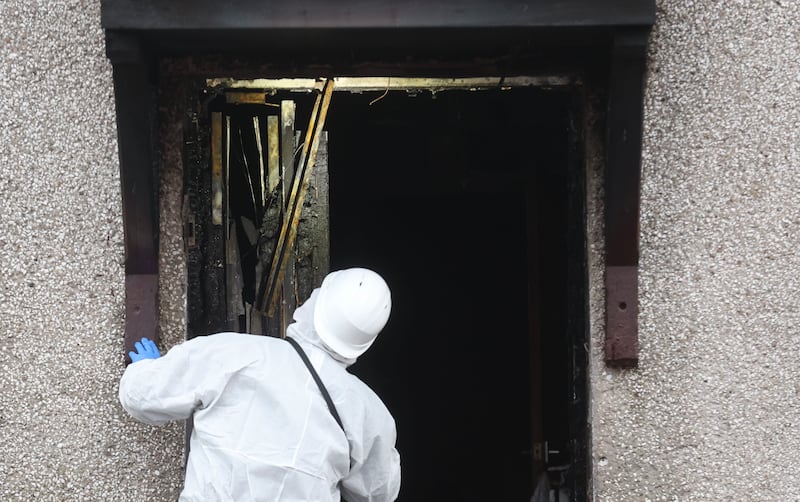 A woman in her 70s had to be rescued by firefighters after her house was ‘set alight’ in a suspected arson attack in Antrim.

The woman was then taken to hospital for treatment to burn injuries to her hands and smoke inhalation following the incident, which took place in the Rathglynn area in the early hours of Tuesday morning.
PICTURE COLM LENAGHAN