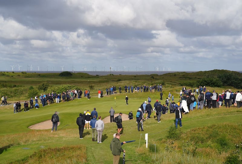 Crowds following Sergio Garcia