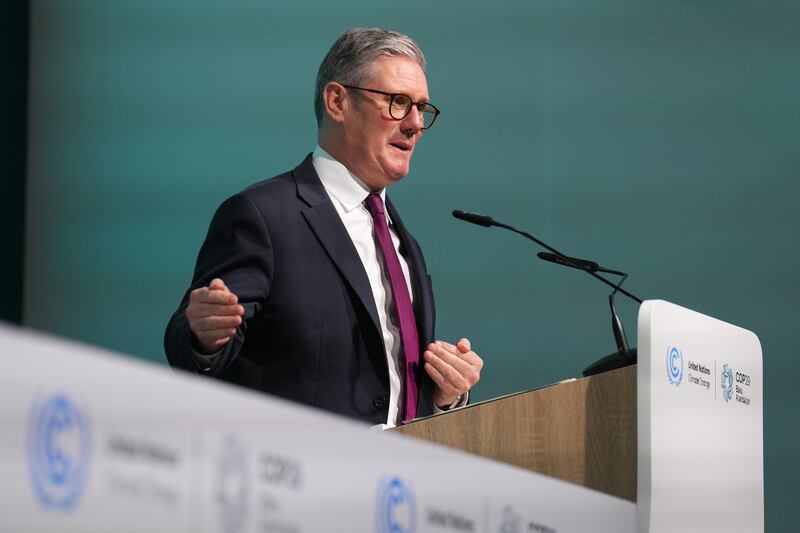 Sir Keir Starmer at the Cop29 climate summit in Baku, Azerbaijan, where he announced the CCMM in November