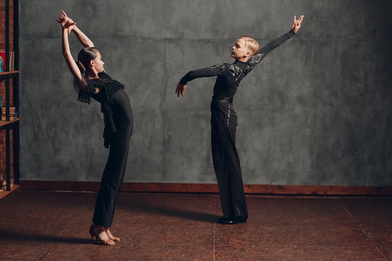 Young couple dancing Paso Doble