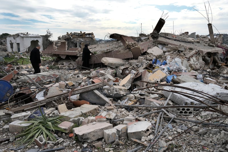 The dead on Sunday included six women and a Lebanese soldier (Bilal Hussein/AP)