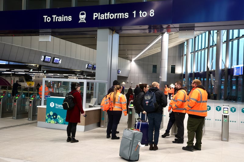 Train passengers arrive and depart from Grand Central Station in Belfast. PICTURE: MAL MCCANN