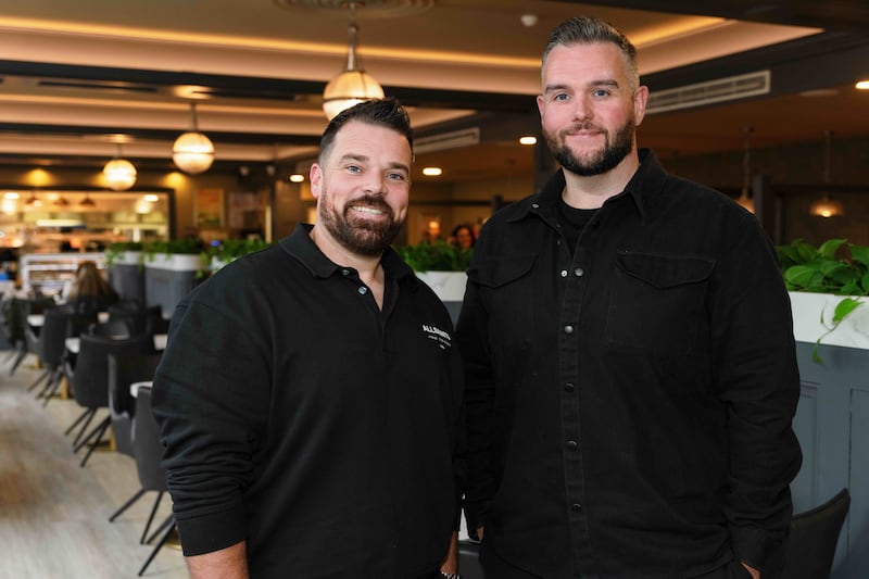 Declan Holmes and Dean McFarland inside the revamped Foxes Den restaurant in Newtownards.