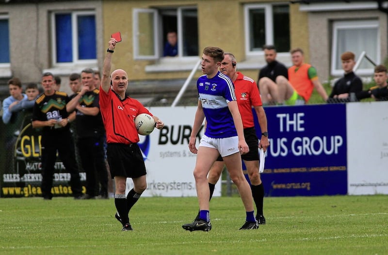 Conor Hand was one of two St John&#39;s players to get sent off last night Picture: Seamus Loughran 