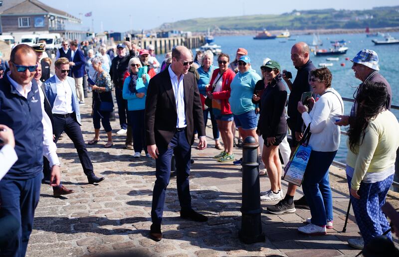 The Prince of Wales during a visit to St Mary’s Harbour, the maritime gateway to the Isles of Scilly