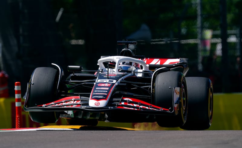 Ollie Bearman in action for Haas during practice for the Imola Grand Prix in May