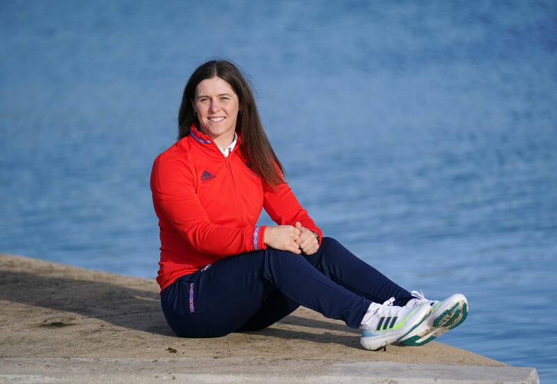 Kimberley Woods during the Team GB Paris 2024 canoeing squad announcement at Lee Valley White Water Centre in Hertfordshire