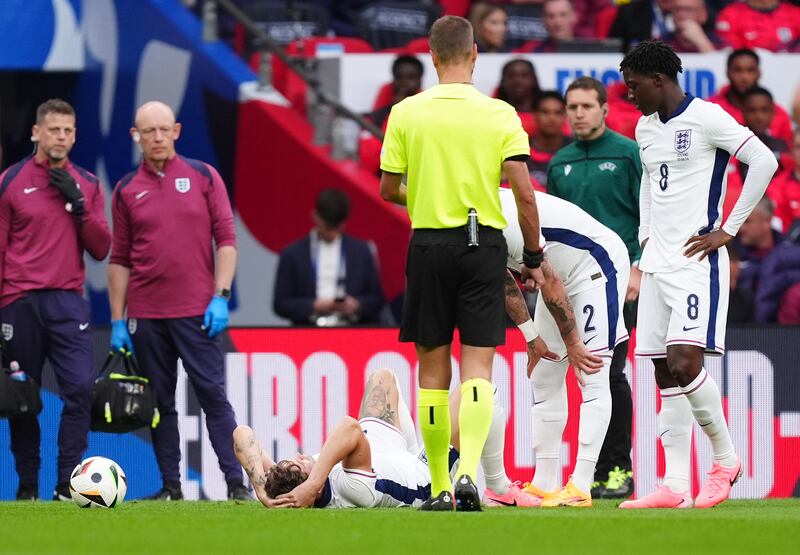 Southgate expects John Stones, on the ground, to recover from his ankle injury