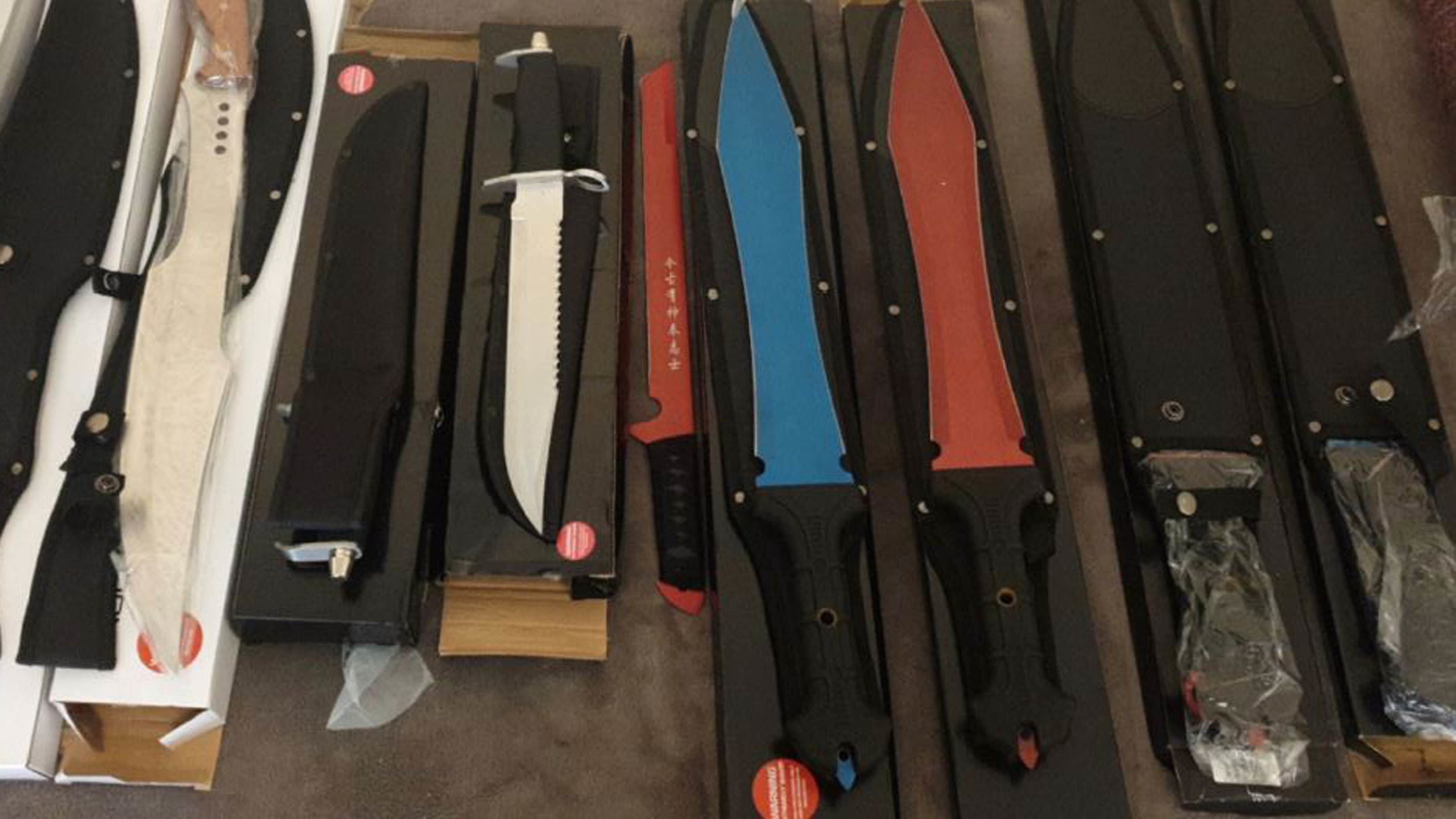 Police uncovered a Snapchat photograph of nine knives lined up on the defendant’s bed