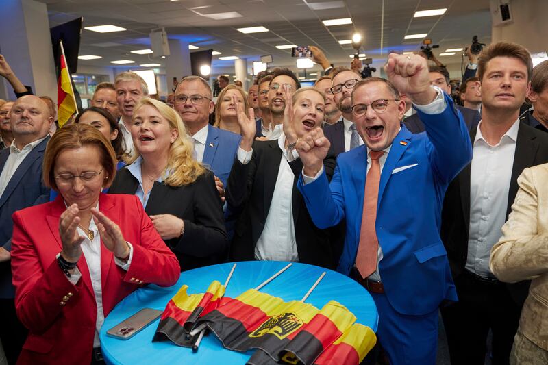 The AfD under Alice Weidel hailed their gains (dpa via AP)